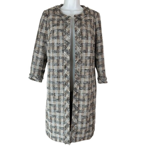 NWT Anne Klein Tweed Lined Cardigan‎ Blazer NEW Women's 4 Geometric - Picture 8 of 10